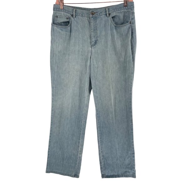 House Of Freedom Women's Size 16 Light Wash Blue Jean Denim Straight-Leg Pants - Picture 1 of 7